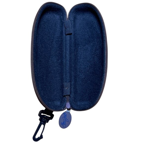 Maui Jim Hard Shell Zippered Clamshell Sunglass Case With Carabiner Clip Brown - Picture 5 of 6